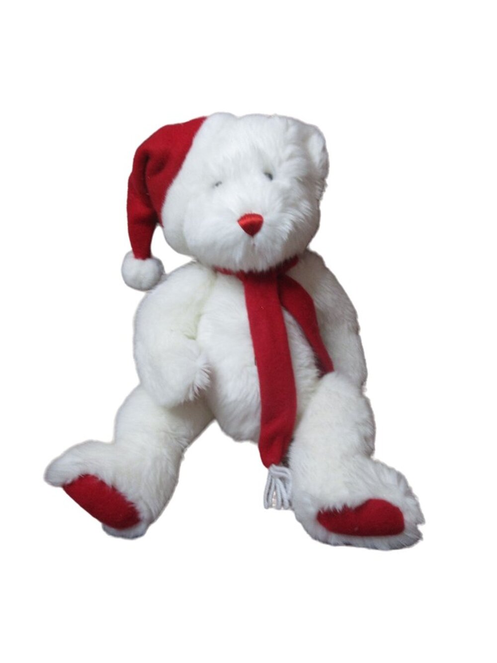 Ron Banafato 16" Floppy Plush Christmas Bear with Hat & Scarf